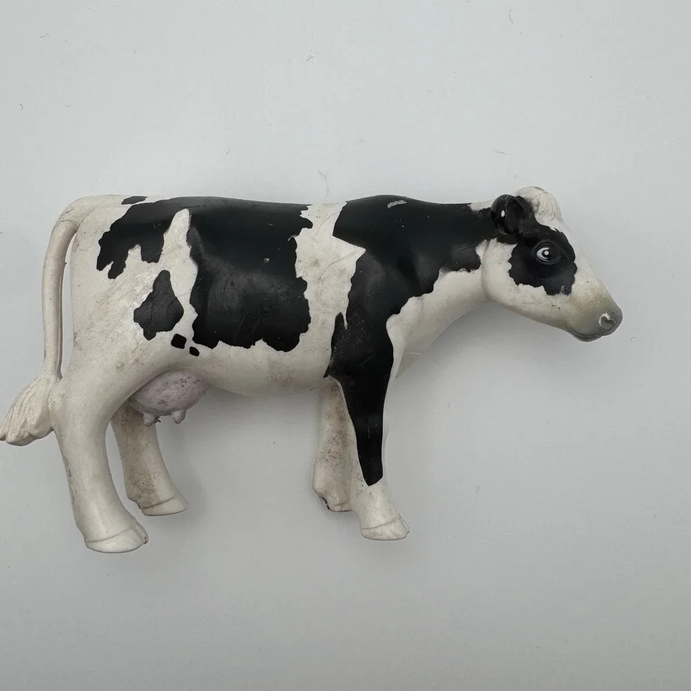 2 Playskool Animals Realistic Holstein Cow Animal Friends Toy Figure 1990 Farm